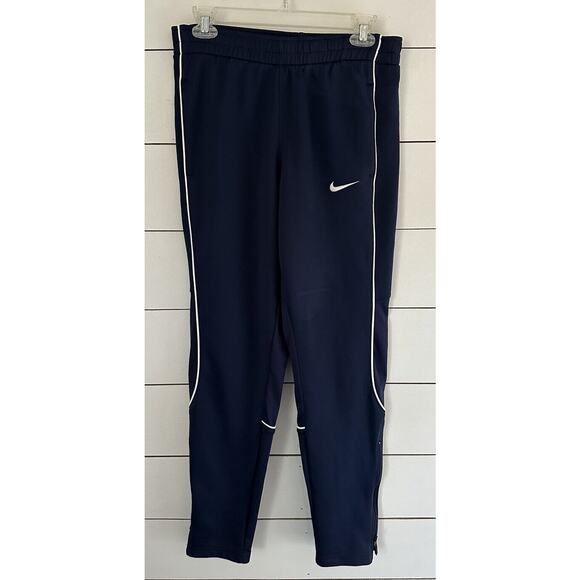 Nike Team Pants Dri Fit Drawstring Waist Blue Zip Ankle Activewear Men’s Small - Picture 1 of 11